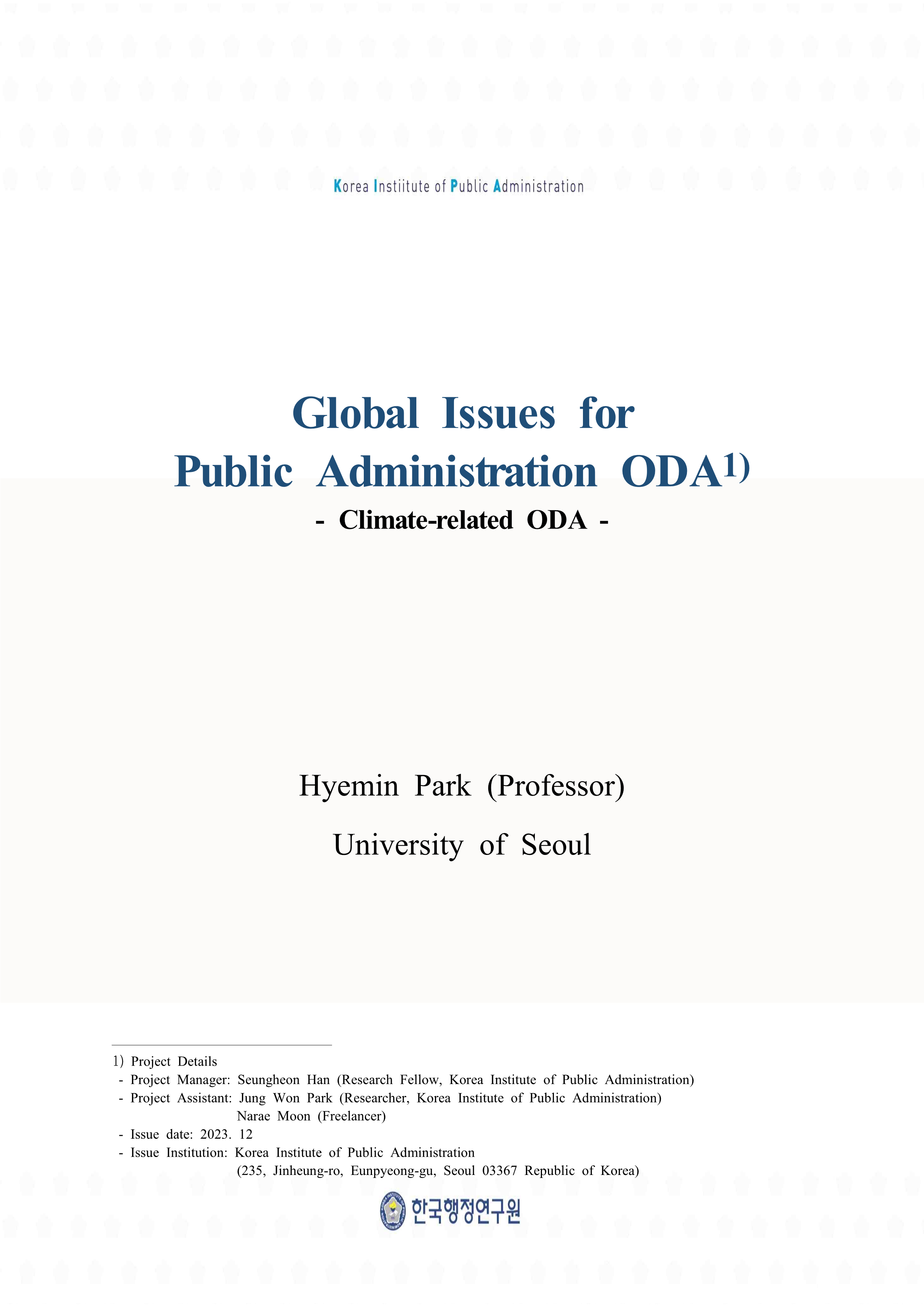《Global Issues for Public Administration ODA_3-4》 Climate-related ODA